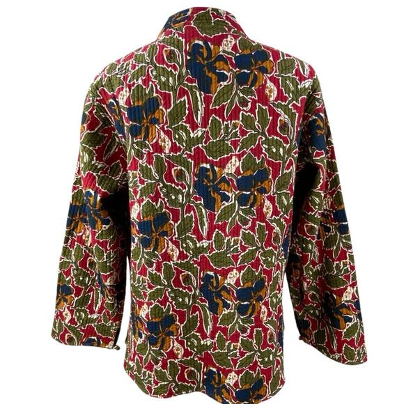 Vintage 90’s Sam Hilu Quilted Reversible Floral Block Print Jacket Size XL - Picture 2 of 8